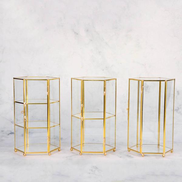High-quality hand-welded copper strip glass artifact Window display box jewelry accessories  box