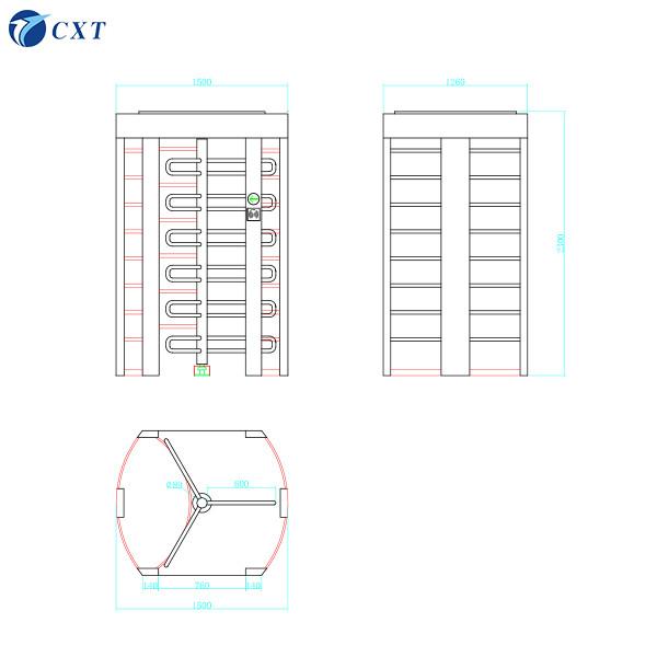 Fully Automatic High Security Turnstile Full Height Gate 32w Z170D-120