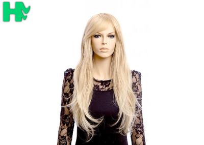 High Temperature Fiber Natural Long Straight Synthetic Wigs 120% Density