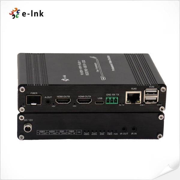 4K 60Hz HDMI KVM Fiber Extender with 10/100M Ethernet & RS232 / RS485 & IR
