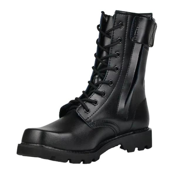 Genuine Leather Military Boots In Black And Durable Design
