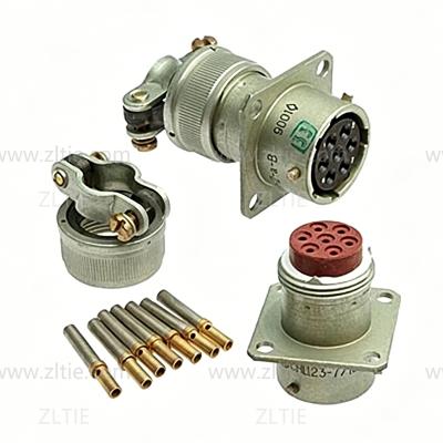 ZH23 Series Shell Size 18 7 Pin Female Socket with Straight Tail Attachment (Key
