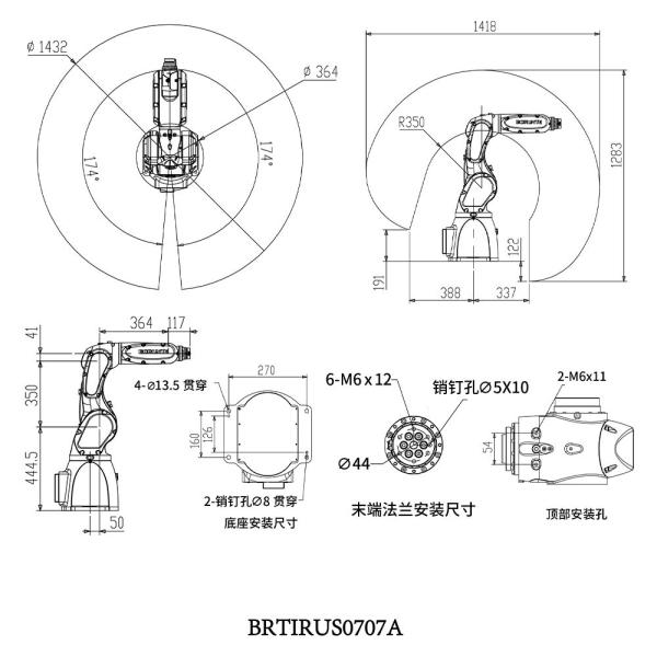 7KG prenda impermeable a prueba de polvo del robot de montaje de AXIS del cargamento 6 IP65