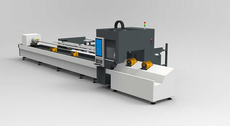 Round Square Tube Cutting Machine Horizontally Mounted Lathe Semi Automatic Loading