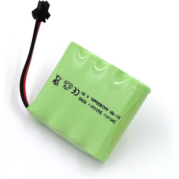 Ni-MH Battery Pack, Upgrade 4.8V 2400mAh Rechargeable AA Battery Pack With SM 2P Plug and Charge Cable for RC Trucks 1:18, 1:16