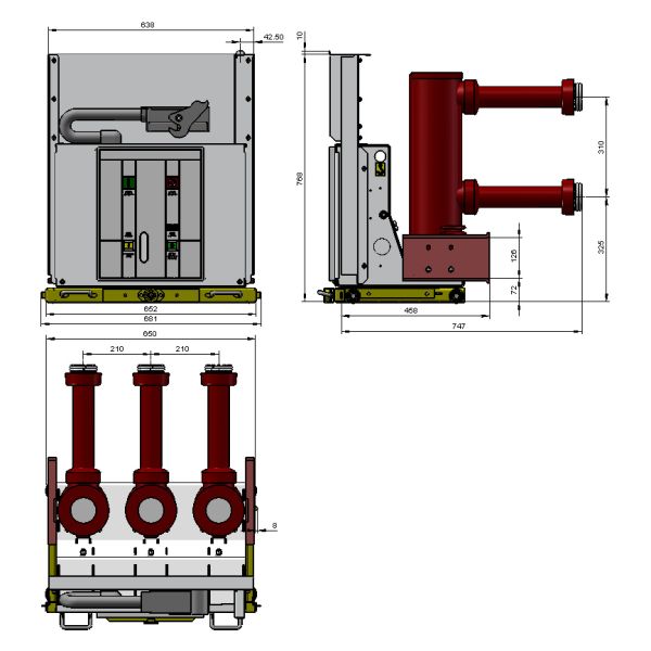 24kV 1250A Vacuum Circuit Breaker Indoor ZN63A VS1 For Switchgear Power Systems