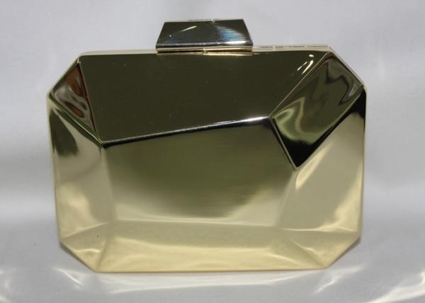 Europe Style Metallic Clutch Bag Handmade Dinner Package Bronze Color