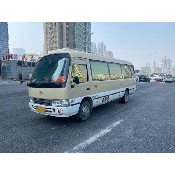 Second Hand Mini Coaster Bus Toyota 1hz 6 Cylinder Engine With 23 Seats