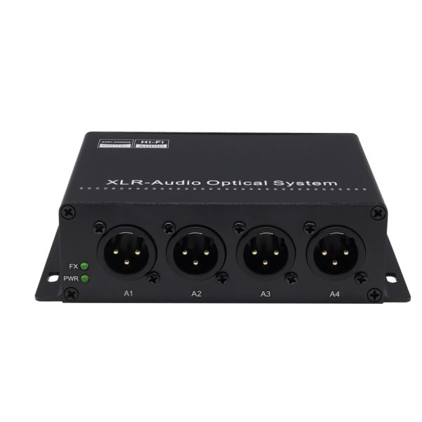 4CH Audio XLR Fiber Extender Unidirectional Analog Audio to Optical Converter