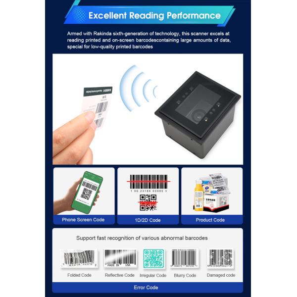RD6100 Kiosk Barcode Reader with OCR & NFC for Self-Service Terminals