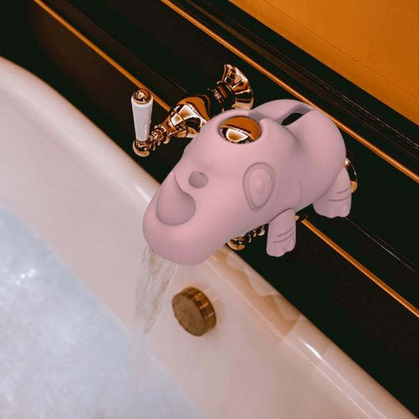 Couverture de bec d'eau de baignoire de couleurs de Pantone Forme mignonne de rhinocéros de bande dessinée libre de BPA