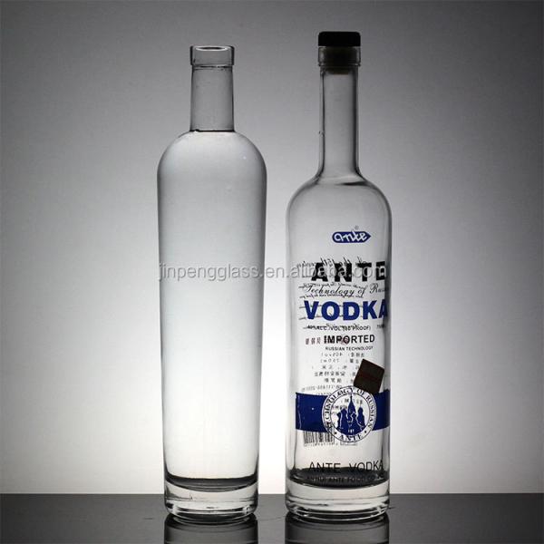 Виски Водка Стеклянный материал 700 мл 1000 мл Бутылка с металлической крышкой и высшего класса