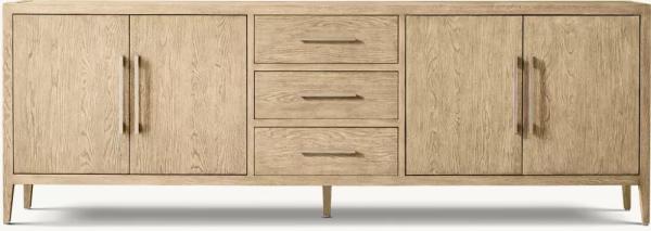Medieval Style Walnut Console Table Roller Shutter Door Cabinet