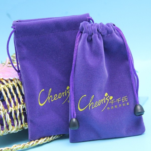 Мягкая сумка Drawstring бархата ювелирных изделий 10x15cm с печатью логотипа
