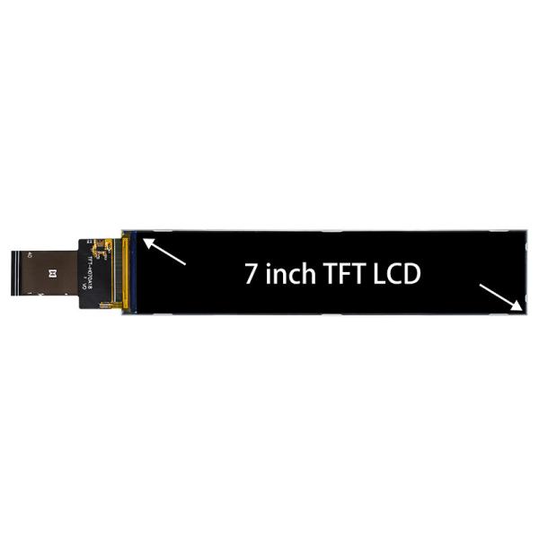Écran LCD couleur IPS de 7 pouces à vue complète/module d'écran couleur matrice à points 280x1424/peut être équipé d'écran tactile/interface RVB/température large