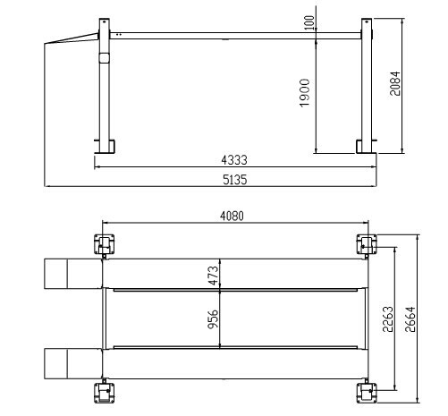 Hot Sale Simple Car Parking Lift 3.7T Four Post Car Parking Lift 1900mm Manual or Electric Lock Release