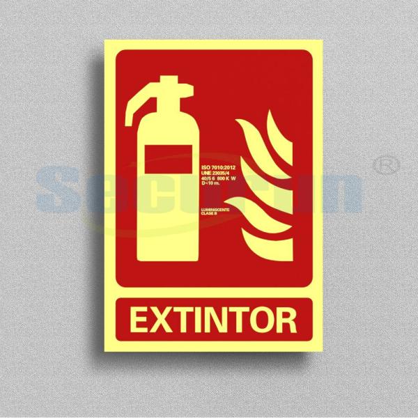 Custom Aluminum Photoluminescent Fire Signs For Extinguisher