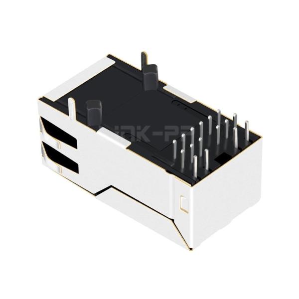 Belfuse 0826-1D1T-23-F Compatible LINK-PP LPJK0071AGNL 10/100 Base-T Tab Up Yellow/Green Led 1x1 Port Cat6 RJ45 10 pin Connector