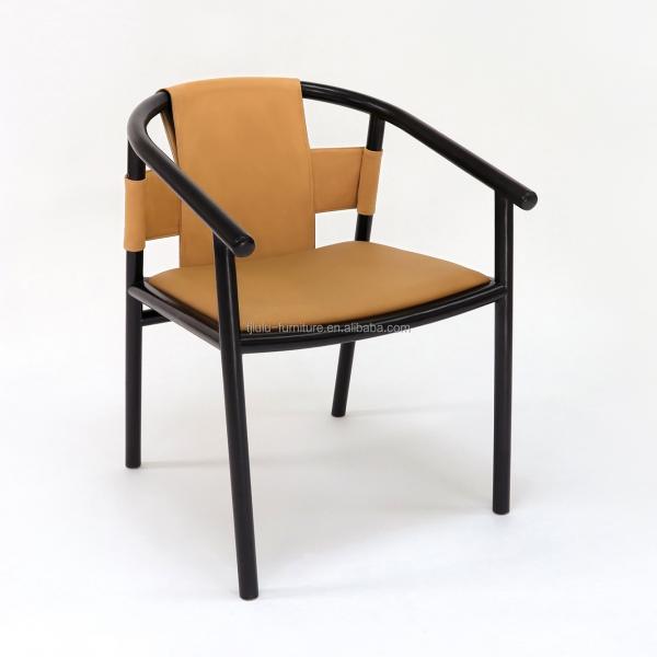 Vintage Luxury Artistic Customized PU Leather Upholstery Solid Wood Dining Chair for Restaurant Specific