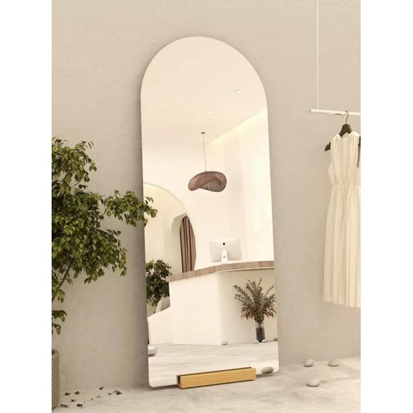 Barber Hair Salon Black And Gold Large Floor Upright Mirror For Salon Station