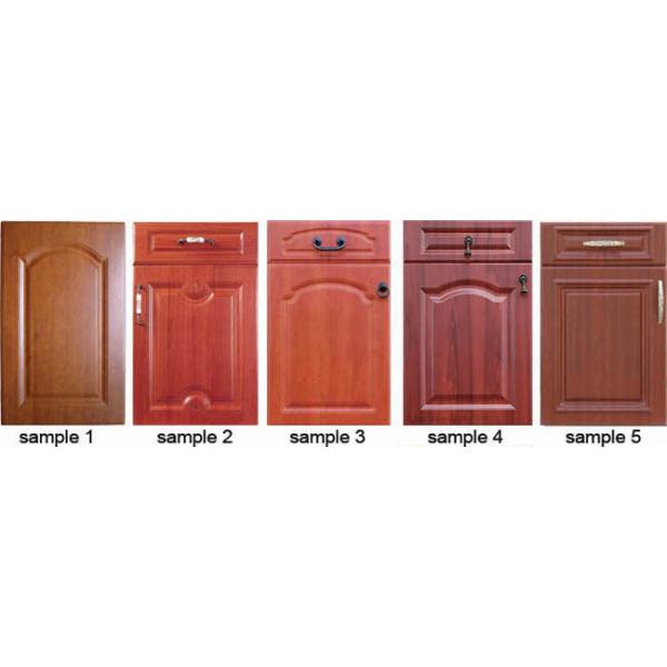 Flat Panel Kitchen Cabinet Doors Vinyl Wrapped / MDF Kitchen Cupboard Doors