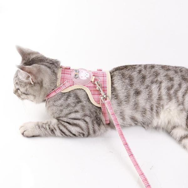 Algodão Cat Chest Strap Traction Rope dos desenhos animados para impedir quebrar afastado