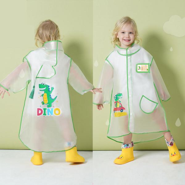 Single-Person Rainwear Little Dinosaur Cartoon Poncho for Elementary School Students