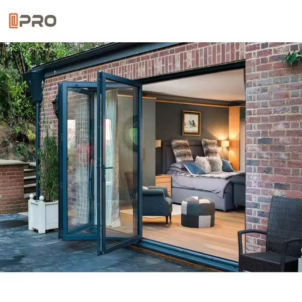 APRO Customized Waterproof Exterior Aluminum Accordion Doors Glass Bifold Doors Patio Bi Folding Door