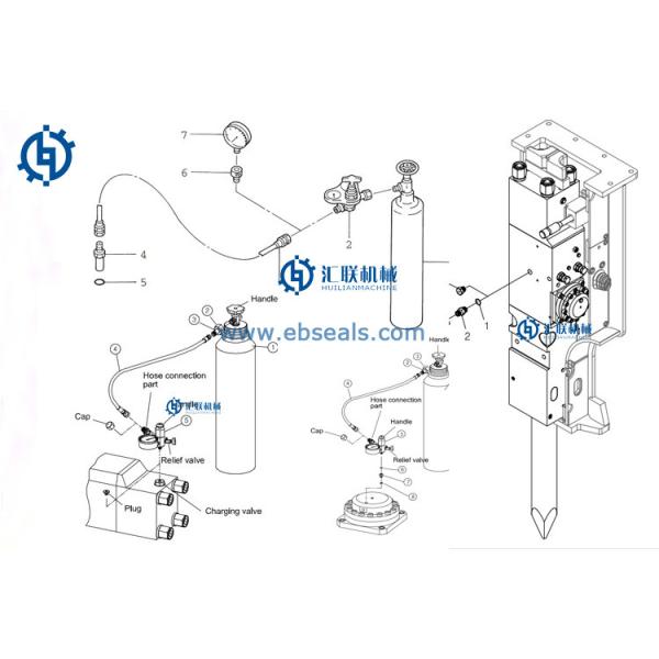 Набор аккумулятора Hydac частей запасной части выключателя Soosan BHydraulic поручая
