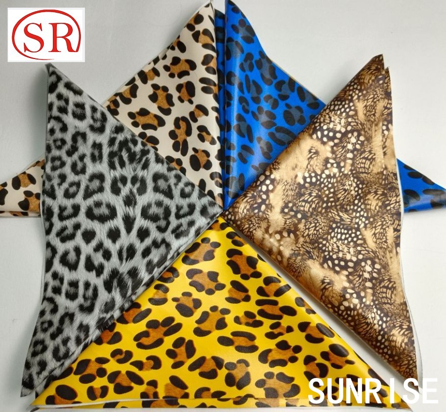 High Quality Animal Pattern Synthetic Leopard Print Leather Fabric for Waistband Chairs