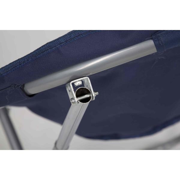 Blue Floding Kids Playroom Furniture Chair With Iron Frame And Fabric Seat