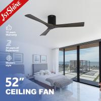 Ventilateur de plafond en bois foncé de 52 pouces avec moteur CC silencieux à grande vitesse
