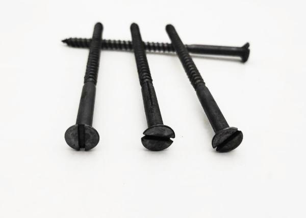 DIN 571 standard  ZINC  PLATED  wood  screw   with  mimus  screw head and  black  color