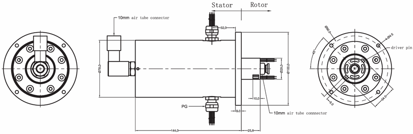 IP54 Servo Slip Ring 120VAC 240VAC 380VAC With Integrated Pneumatic / Electric Transmission