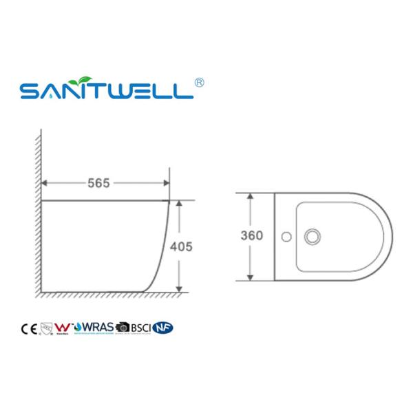 Биде химического устойчивого прочного пола стоящее Nano застекляющ 565 * 360 * 405mm