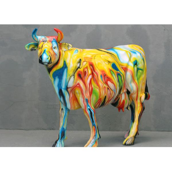 Bruit extérieur Art Fiberglass Cow Statue de sculpture en fibre de verre d
