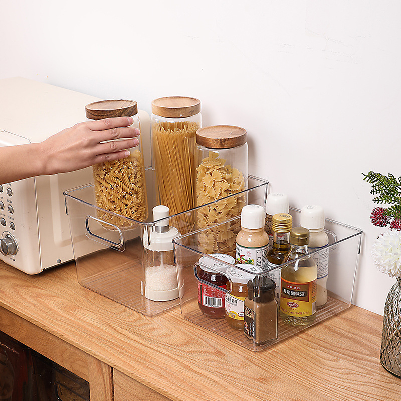 Transparent Refrigerator Box Desktop Vegetable Organizer Box Portable Plastic Debris Storage Box