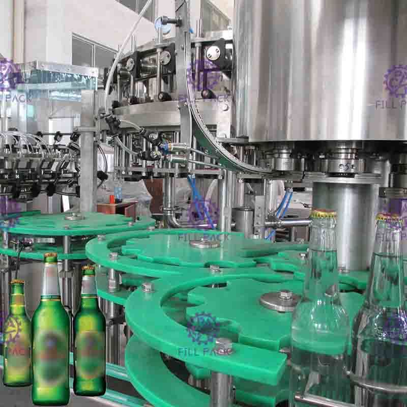 Beer Bottle 3-in-1 Rinsing Filling Capping Machine , Liquid Filler Equipment