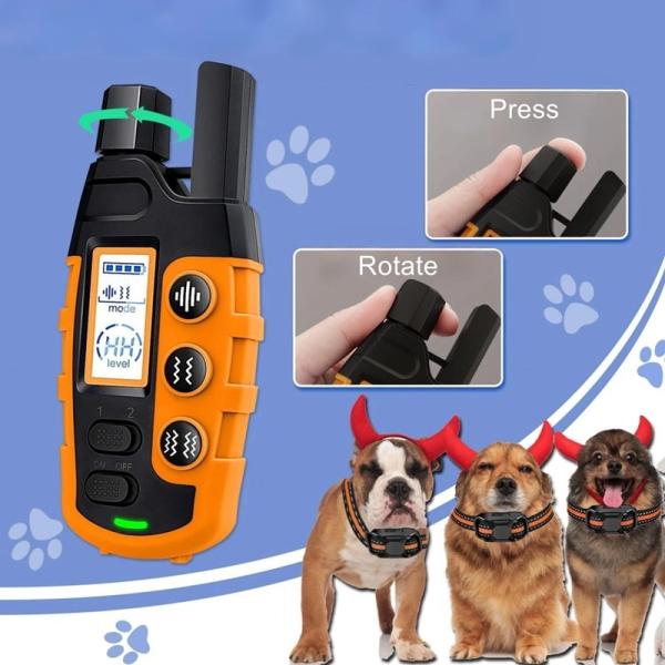 Collar de choque para perros impermeable OEM con mando a distancia, collar de entrenamiento para cachorros con seguimiento GPS