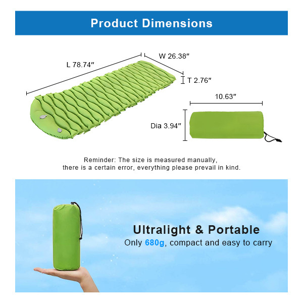 Foot Press Outdoor Camping 2 Season Sleeping Bag Cold Weather Sleeping Pad For Adults Hiking