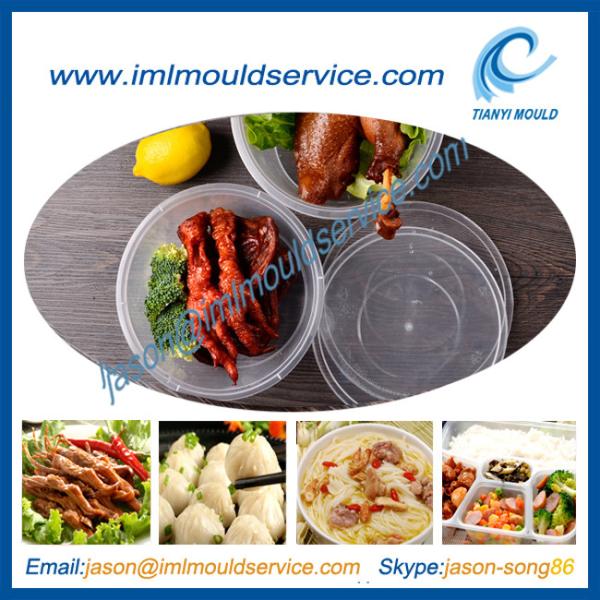 clear 1750ml thin wall plastic rice and food bowls moulding with lids disposable