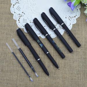 Gel pen,Promotional gel-ink pen with cap,black rubber gel-ink pen,