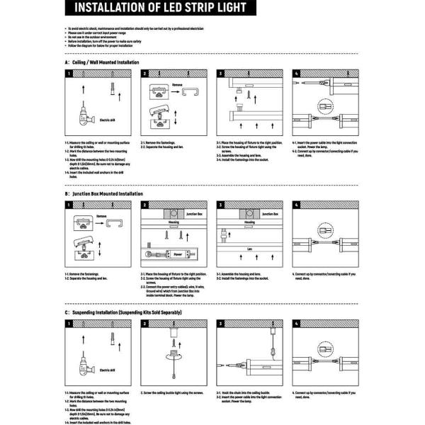Indoor Linear Light Strip AC100-347V Water Resistance Residential School