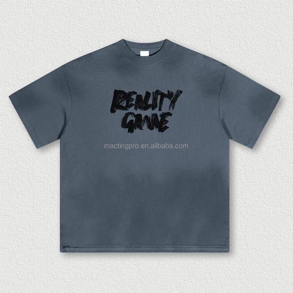 Washed Grey Oversized T Shirt Summer Sorona Fabric Quick Dry Cool Streetwear Heavyweight