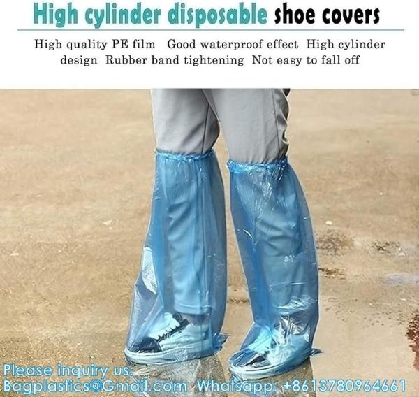 Boot And Shoe Covers 19 Inch Tall Extra Large Durable Water/Skid Resistant Long Shoe Cover Clear Waterproof Anti-Slip