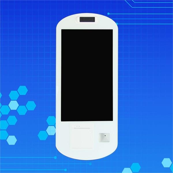 White 21'' Capacitive Touch Screen Bill Kiosk with SDK Function and 80mm Built-In Printer