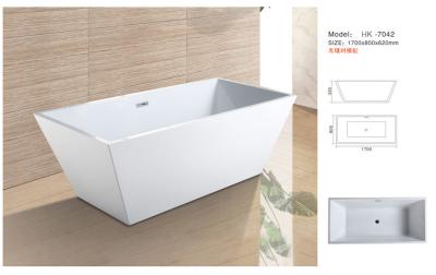 Modern Bathtub,Acrylic bathtub white color,Bathtub, seamless Bathtub. HK-7042 Size:170X80X62CM