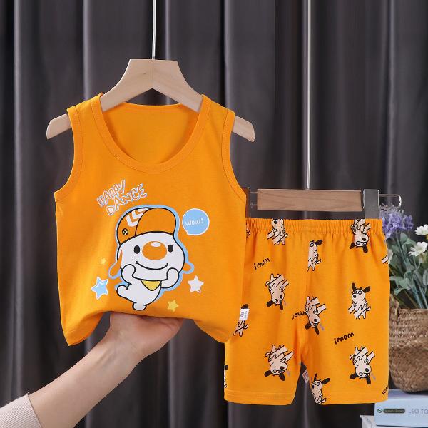 3M-9M Children's Summer Cotton Suit Girls' Shorts Clothes Boys' Sleeveless