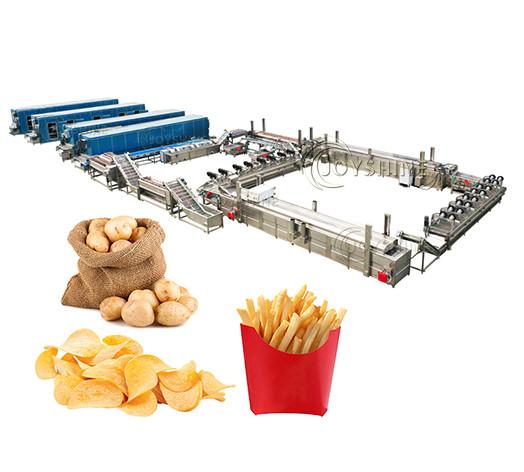 Instalação de processamento de batatas fritas totalmente automática para indústria de snacks
