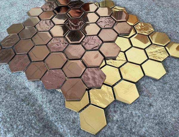 300x300mm Glass Mosaic Pool Tiles 8mm Glossy Electroplated